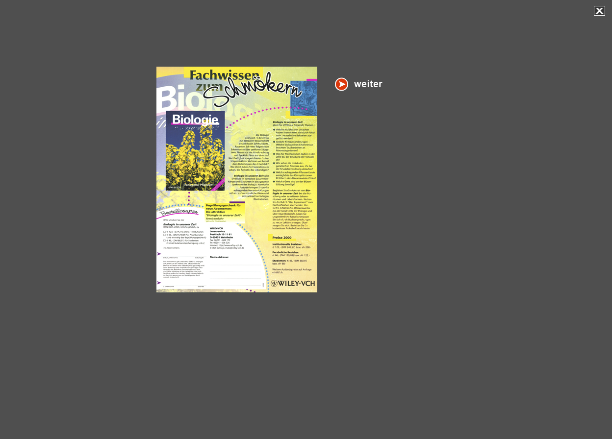 Gro&szlig;e Abbildung Anzeige "Biologie in unserer Zeit" 2000