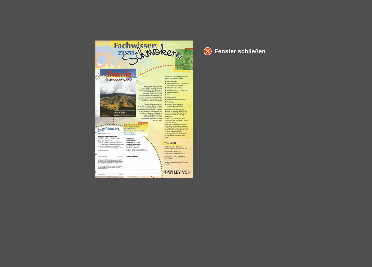 Gro&szlig;e Abbildung Anzeige "Chemie in unserer Zeit" 2000