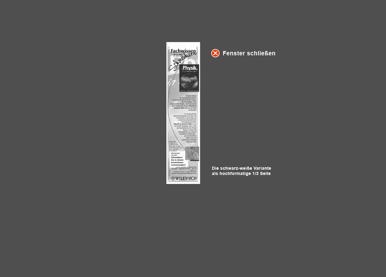 Abbildung Schwarz-Wei&szlig;-Anzeige 1/3 hoch "Physik in unserer Zeit" 2000