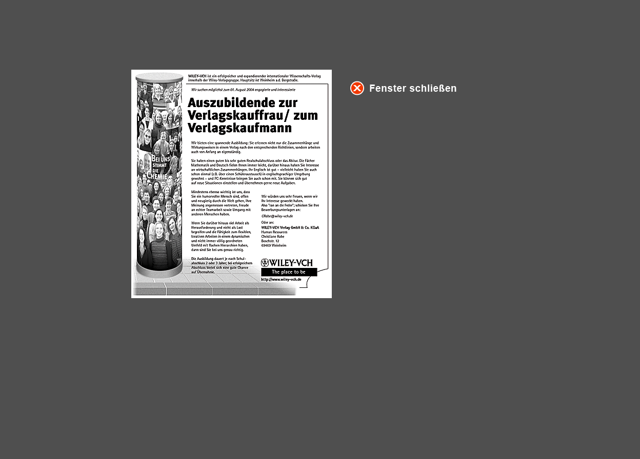 Gro&szlig;e Abbildung Stellenanzeige f&uuml;r Wiley-VCH