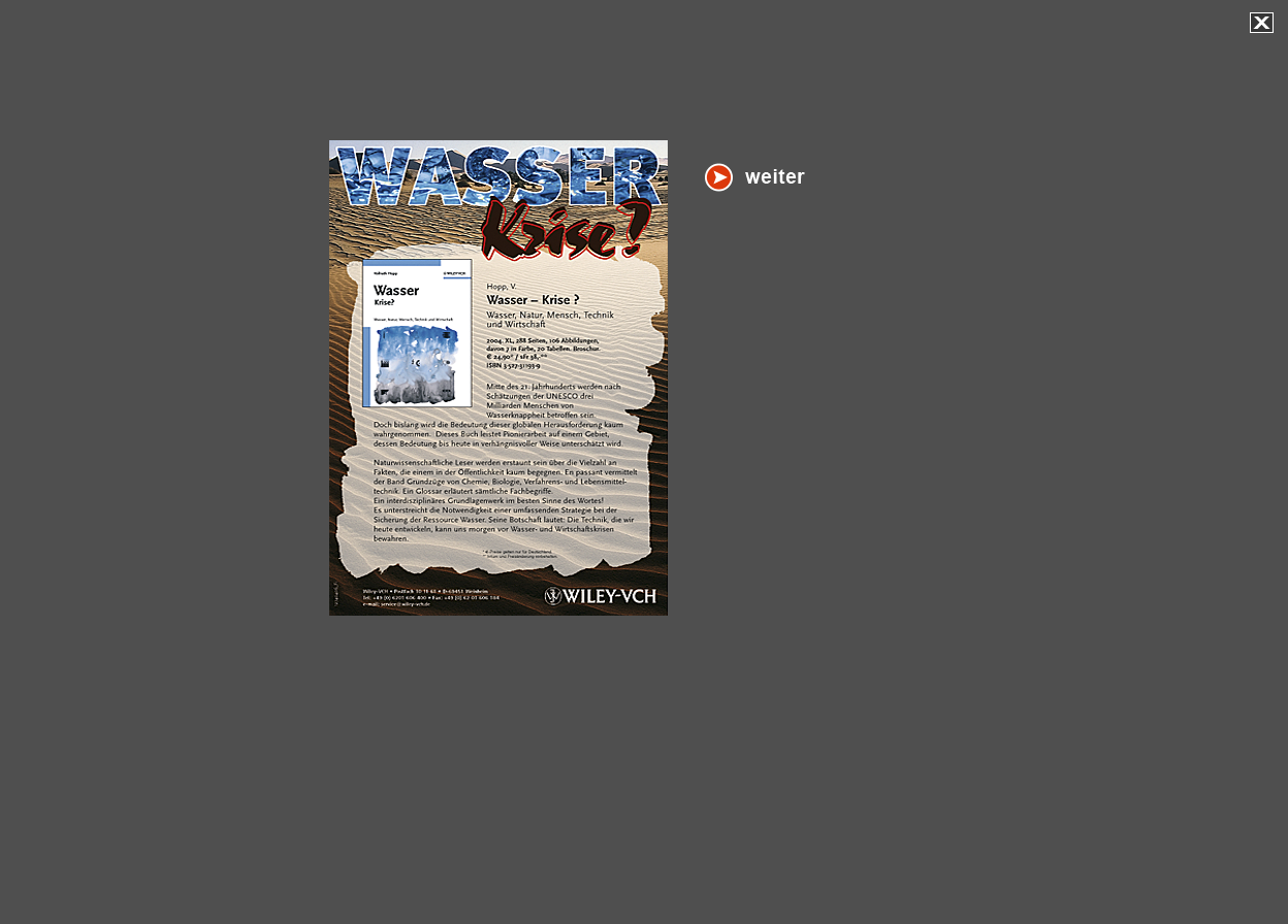 Gro&szlig;e Abbildung Anzeige "Wasser - Krise?"