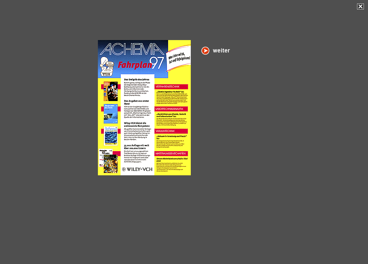 Gro&szlig;e Abbildung "ACHEMA Anzeigen-Fahrplan 1997"