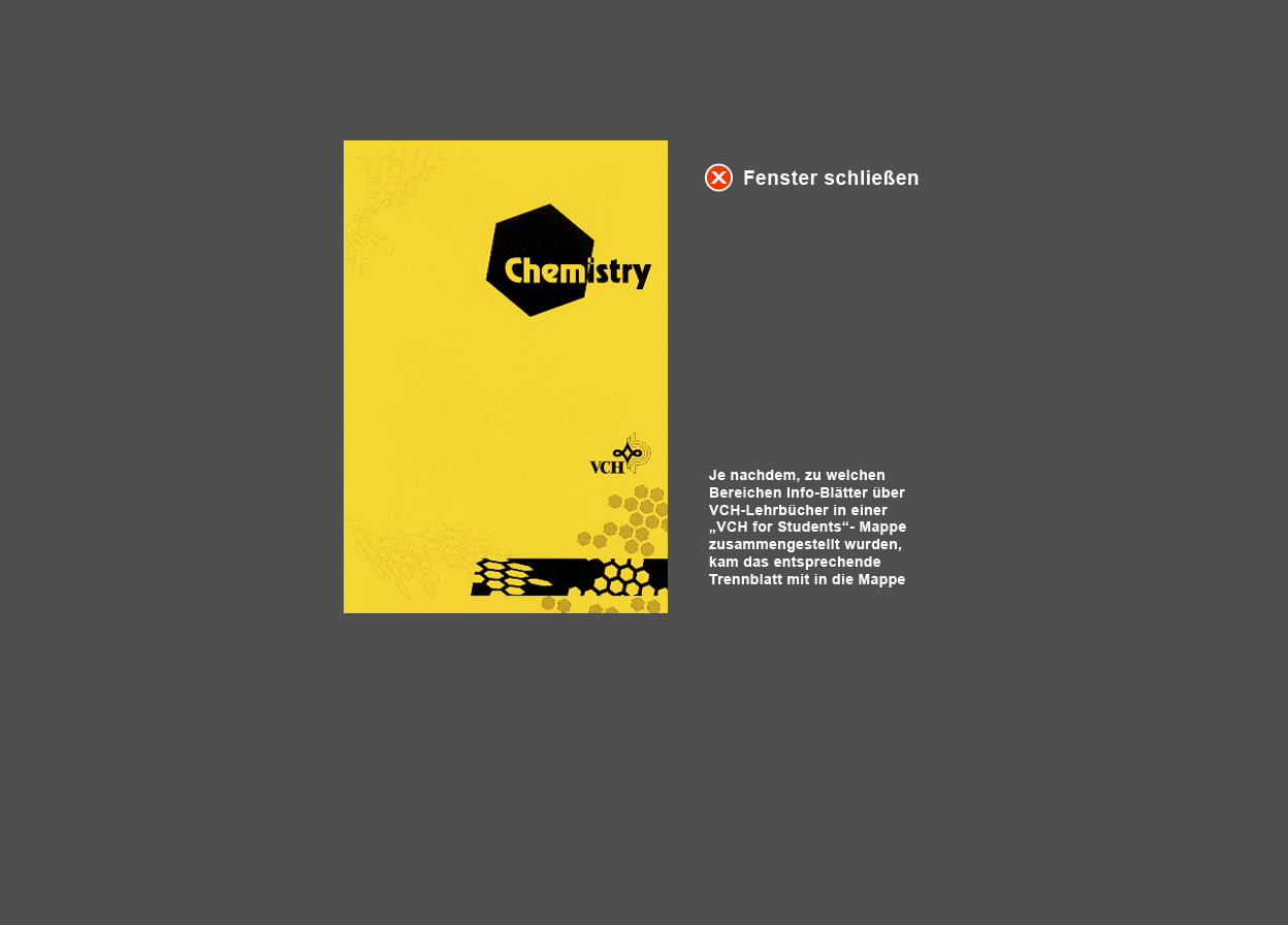 Gro&szlig;e Abbildung Trennblatt Chemistry f&uuml;r die "VCH for Students"-Mappe