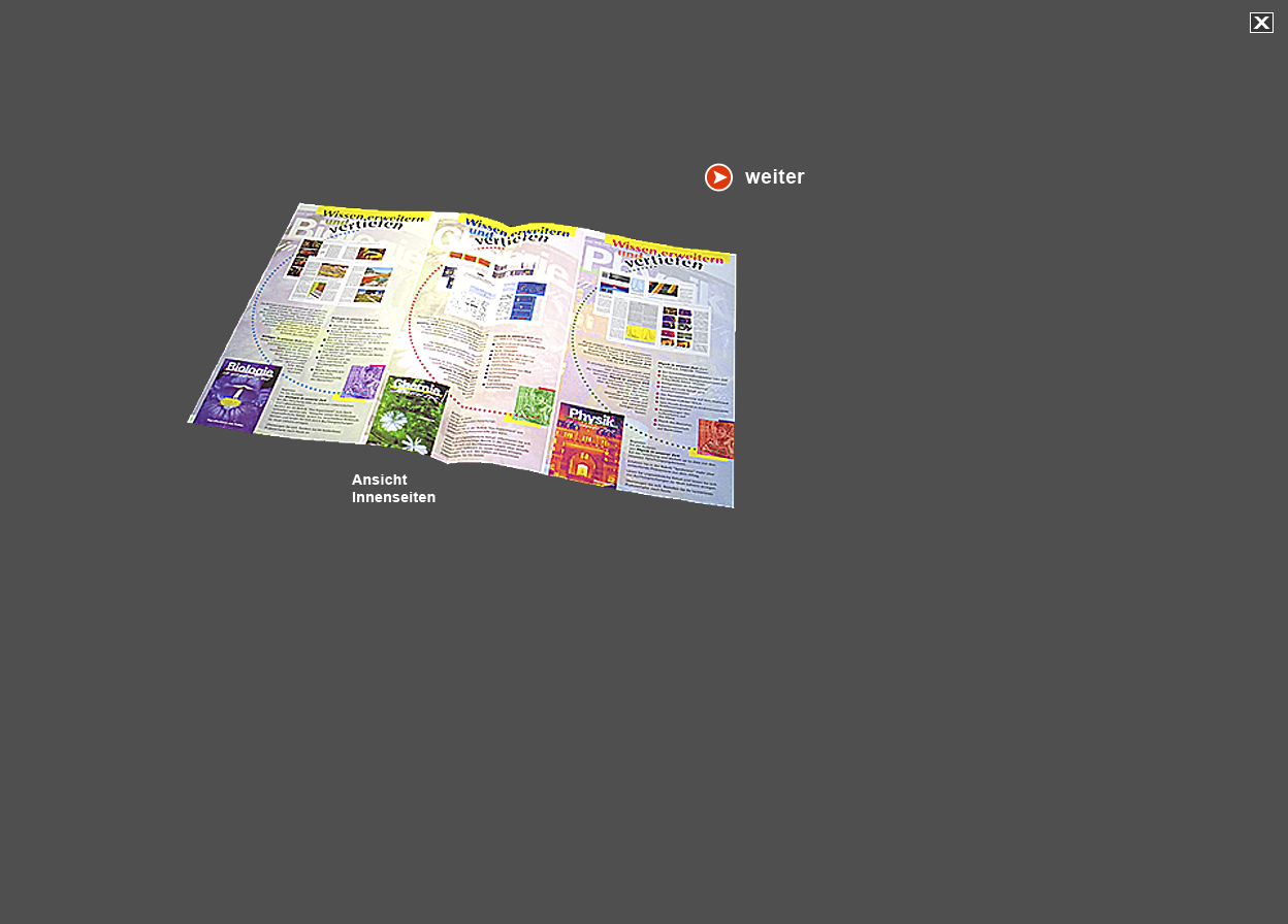 Abbildung aufgeschlagener Flyer f&uuml;r die drei "in unserer Zeit"-Zeitschriften 1999