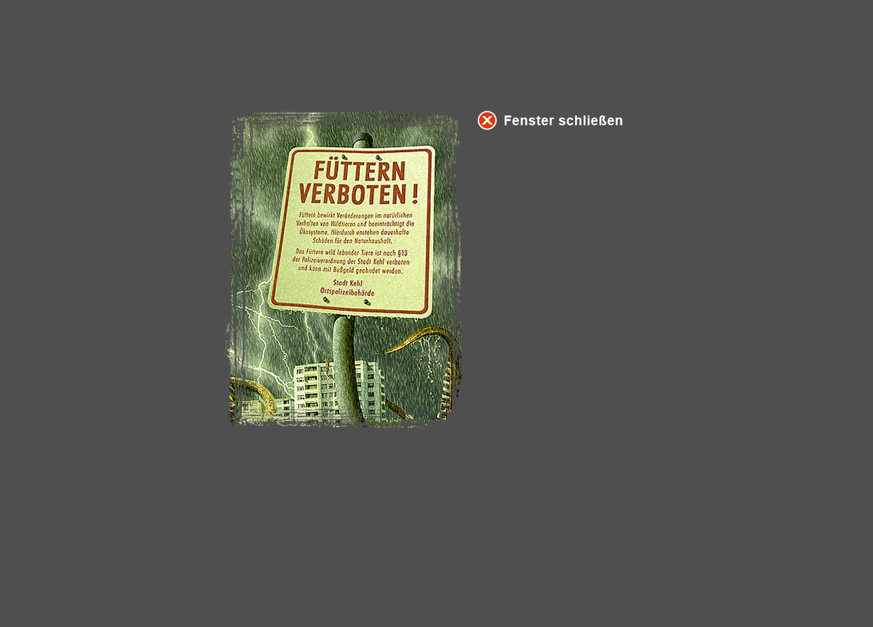 Gro&szlig;e Abbildung vergr&ouml;&szlig;erter Ausschnitt Digital-Montage "F&uuml;ttern verboten"