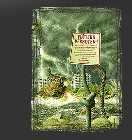 Gr&ouml;&szlig;ere Abbildung Digital-Montage "F&uuml;ttern verboten"