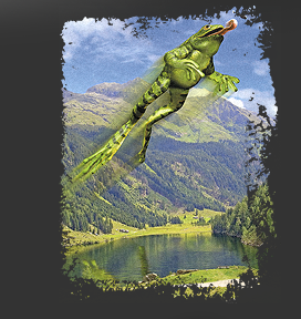 Gr&ouml;&szlig;ere Abbildung Digital-Montage "Bermuda Bergsee"