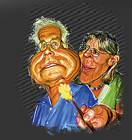 Gr&ouml;&szlig;ere Abbildung E-Malerei Karikatur "Albtraum"