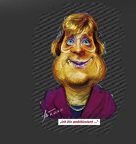 Gr&ouml;&szlig;ere Abbildung E-Malerei Karikatur "Angie"