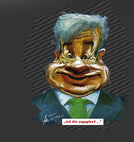 Gr&ouml;&szlig;ere Abbildung E-Malerei Karikatur "Joschka"