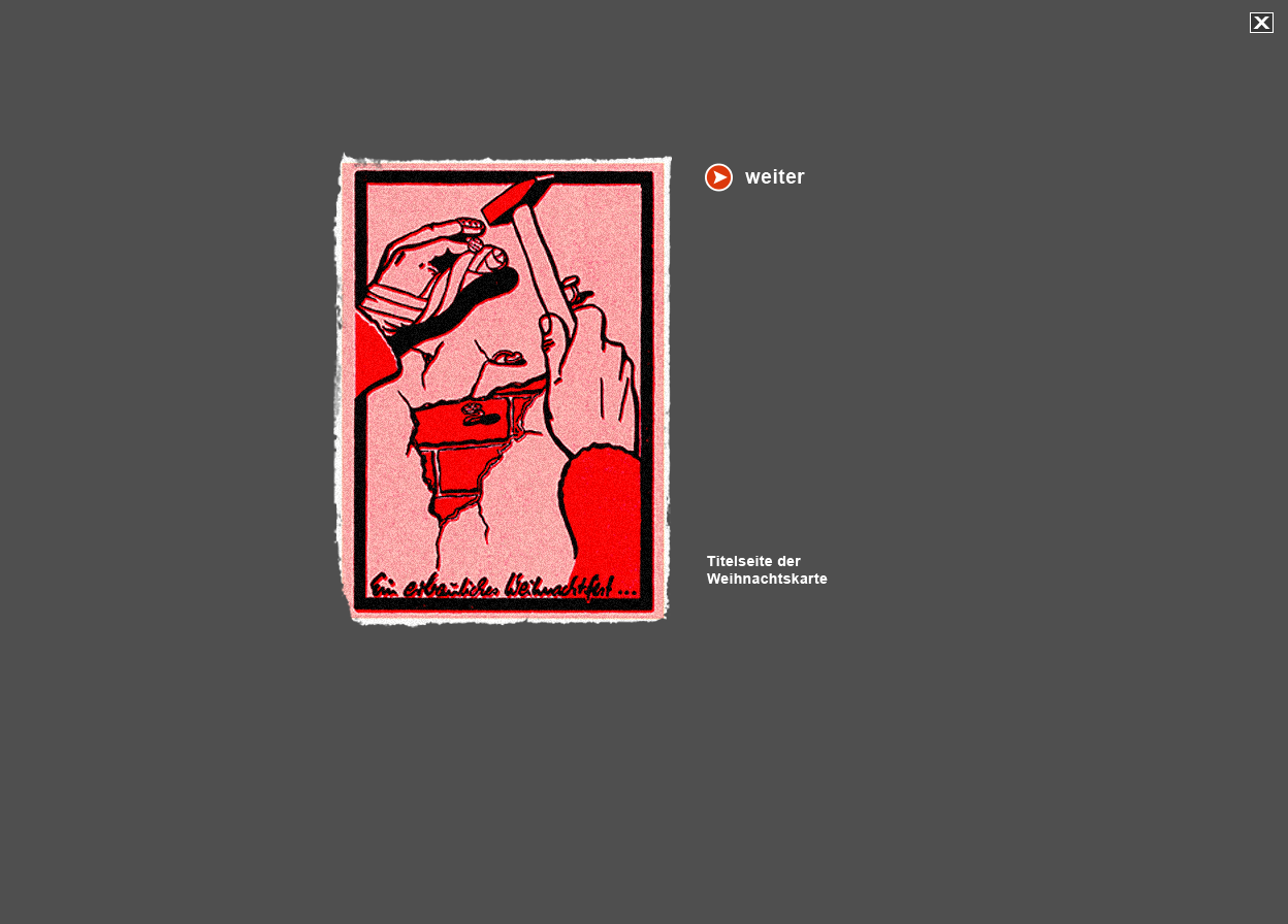 Gro&szlig;e Abbildung Linolschnitt "Erbauliches Weihnachtsfest"