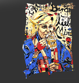 Gr&ouml;&szlig;ere Abbildung Mischtechnik-Bild "Birgit liebt Miro"