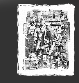 Gr&ouml;&szlig;ere Abbildung Mischtechnik-Bild "Momo - Zuh&ouml;ren"