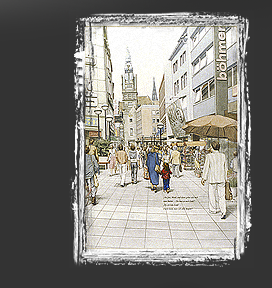 Gr&ouml;&szlig;ere Abbildung Aquarell "Nachbarskinder - Geld"