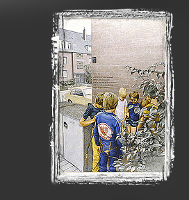 Gr&ouml;&szlig;ere Abbildung Aquarell "Nachbarskinder - Taube"