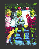 Abbildung Ausschnitt Mischtechnik-Bild "Frosch-K&ouml;nig"