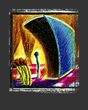 Abbildung Colorierter Linolschnitt "Die Streichh&ouml;zer"