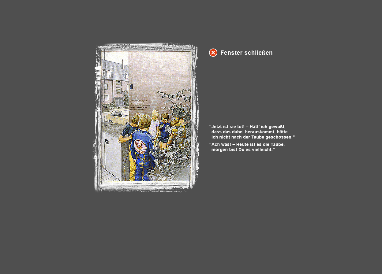 Gro&szlig;e Abbildung Aquarell "Nachbarskinder - Taube"