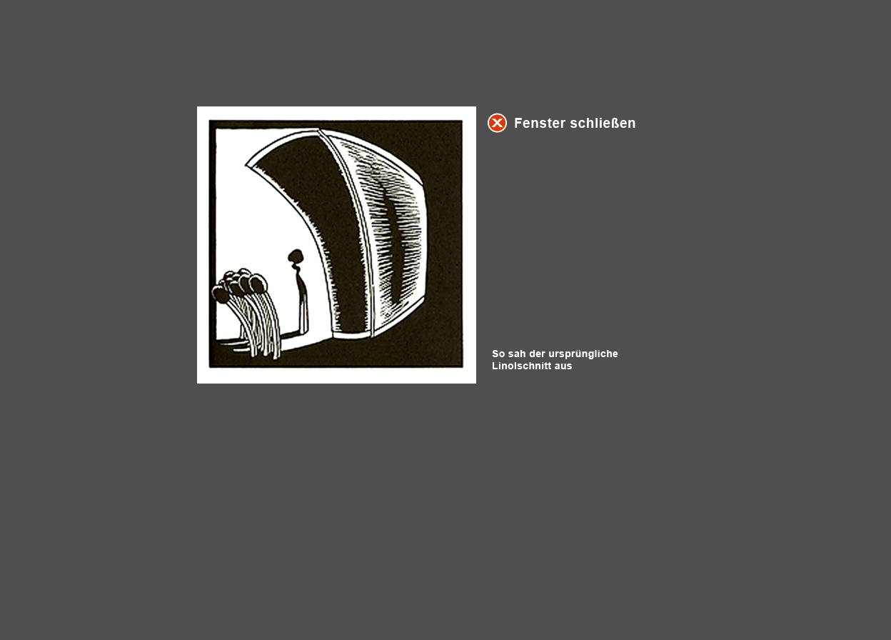 Gro&szlig;e Abbildung Original-Linolschnitt "Die Streichh&ouml;zer"