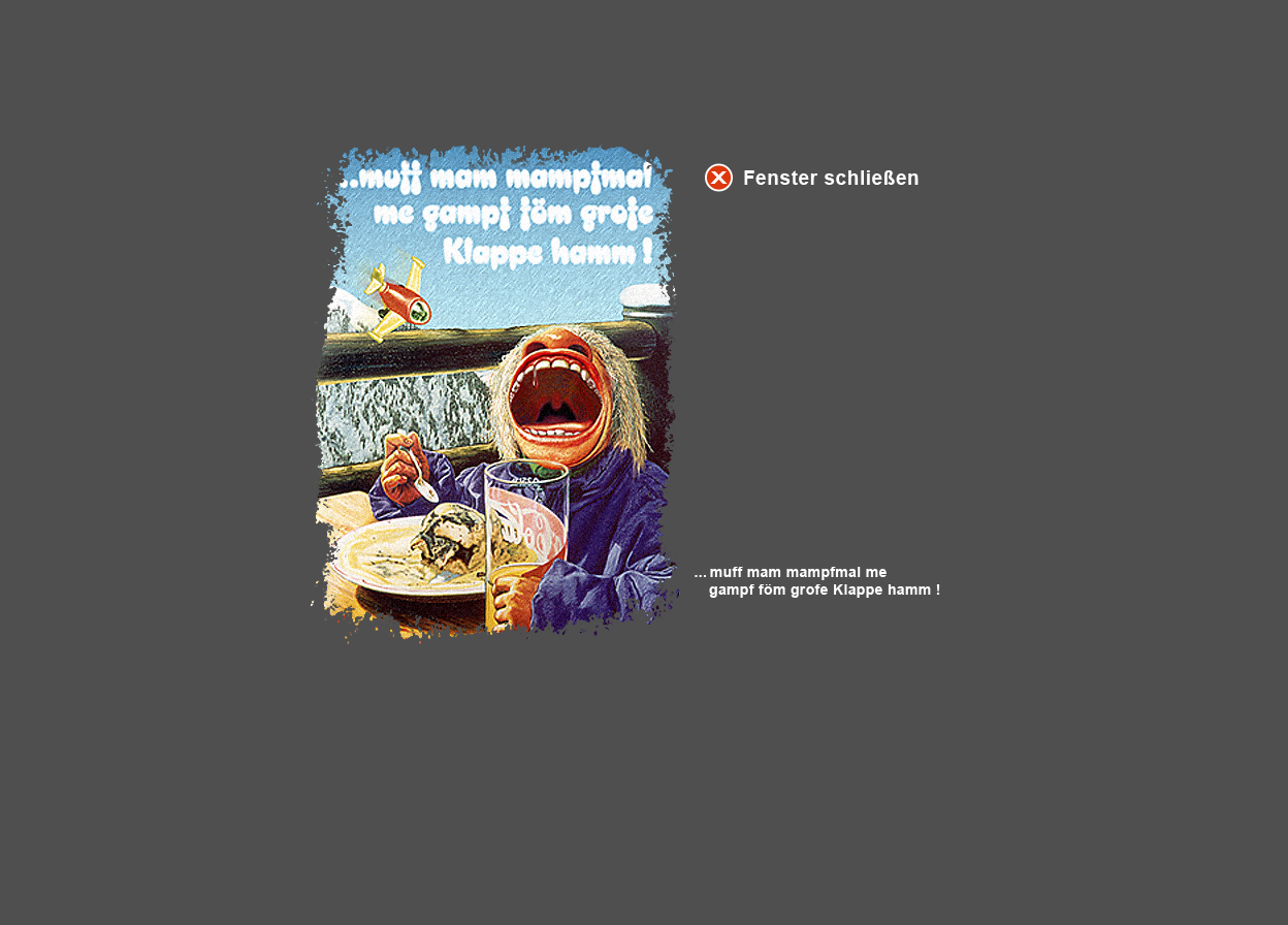 Gro&szlig;e Abbildung Mischtechnik-Bild "... muff mam mampfmal me gampf f&ouml;m grofe Klappe hamm!"
