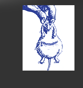 Gr&ouml;&szlig;ere Abbildung Ausschnitt Tusche-Zeichnung "Beutelratte"