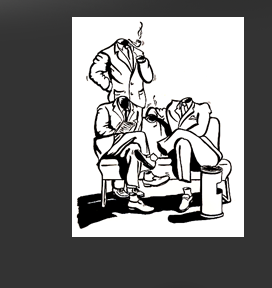 Gr&ouml;&szlig;ere Abbildung Tusche-Zeichnung "Anz&uuml;ge ohne Inhalt"