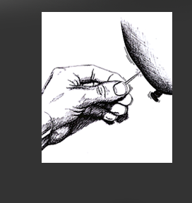 Gr&ouml;&szlig;ere Abbildung Ausschnitt Tusche-Zeichnung "Wudu"