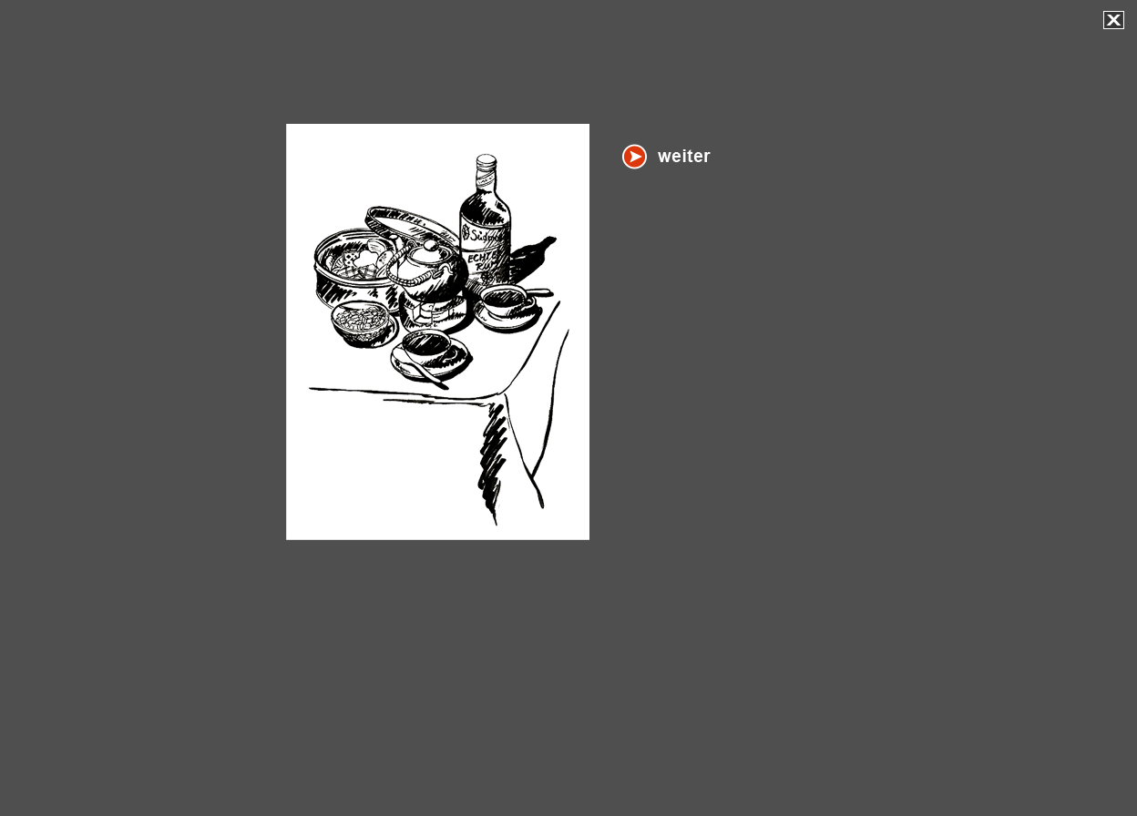 Gro&szlig;e Abbildung Tusche-Zeichnung "Tee mit Rum"