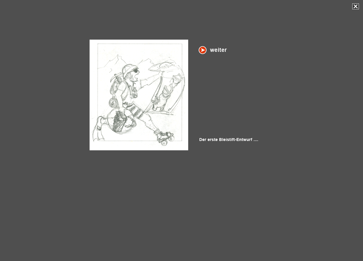 Abbildung erste Bleistift-Skizze f&uuml;r den unternehmungshungrigen Urlaubs-Studenten