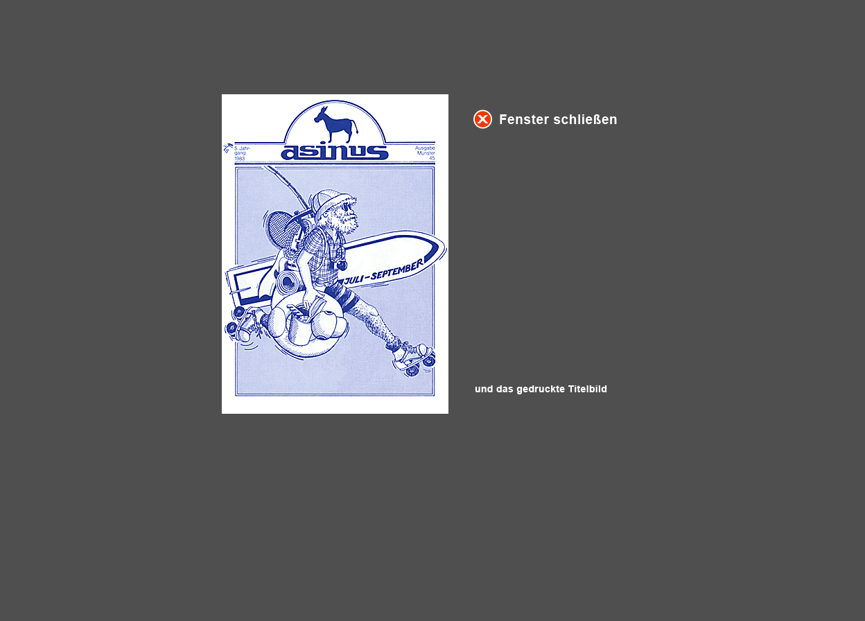 Gro&szlig;e Abbildung Titelbild "asinus" mit dem unternehmungshungrigen Urlaubs-Studenten