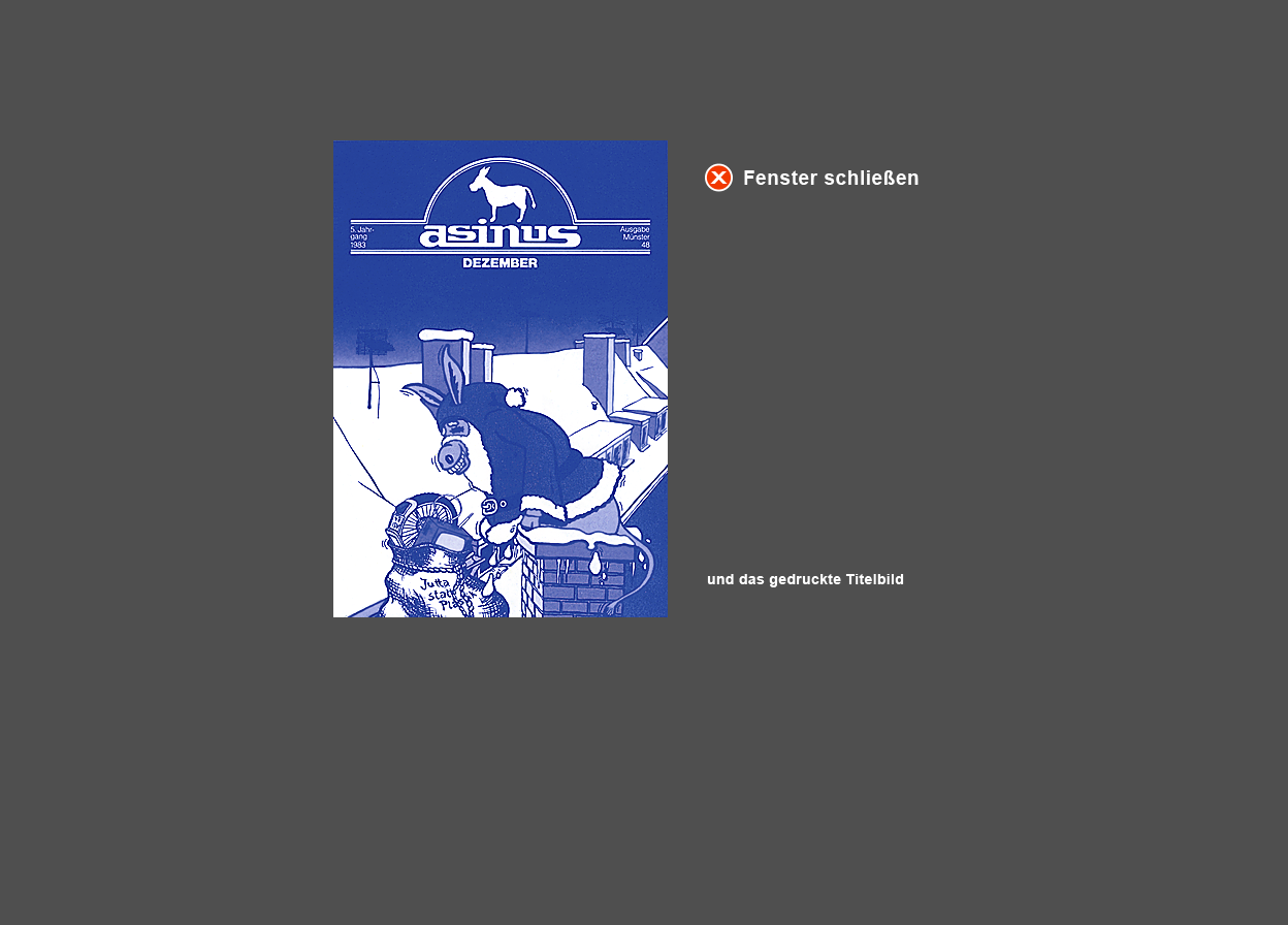 Gro&szlig;e Abbildung Titelbild "asinus" mit dem "Weihnachts-Esel"