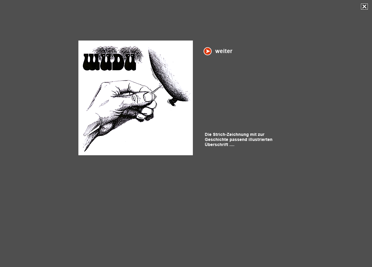 Gro&szlig;e Abbildung Tusche-Zeichnung "Wudu" mit Headline