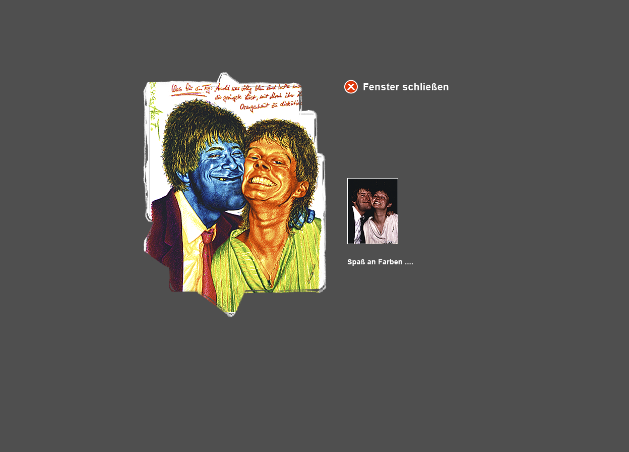 Gro&szlig;e Abbildung Wachskreide-Zeichnung "Blausein & Orangenhaut" und kleine Abbildung vom zugrunde liegenden Original-Foto