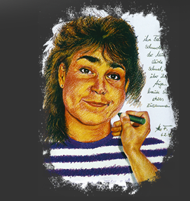 Gr&ouml;&szlig;ere Abbildung Wachskreide-Zeichnung "Augen-Brauen"