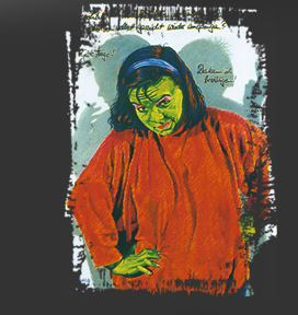 Gr&ouml;&szlig;ere Abbildung Wachskreide-Zeichnung "Expression"